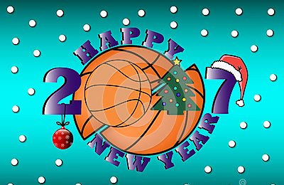 happy-new-year-basketball-christmas-tree-ball-hat-vector-illustration-80582627